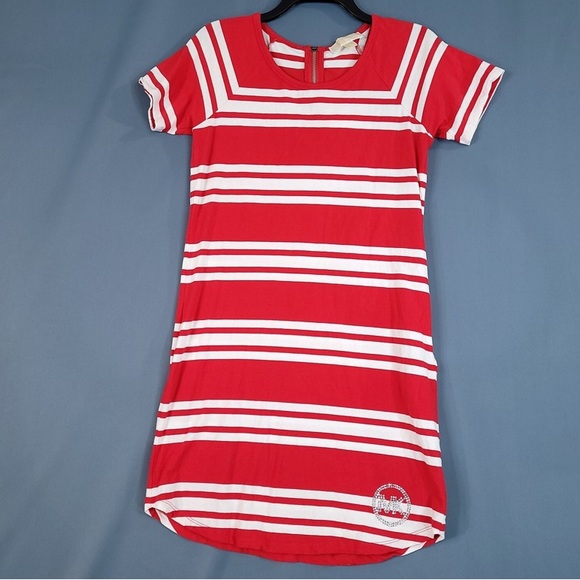 Michael Kors Shirt Dress Red and White Striped Dress - Picture 1 of 8